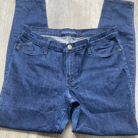 Rock & Republic Denim - Rock & Republic Dark Blue Straight Leg Jeans